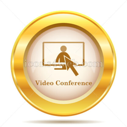 Video conference golden button - Website icons