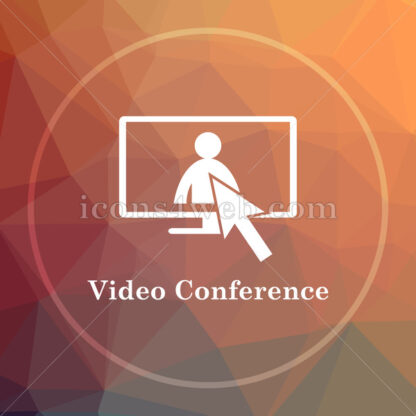 Video conference low poly icon. Website low poly icon - Website icons