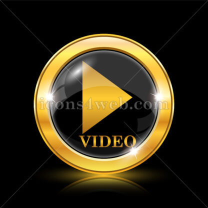 Video play golden icon. - Website icons