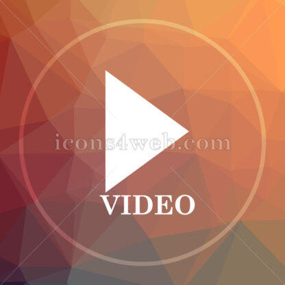 Video play low poly icon. Website low poly icon - Website icons