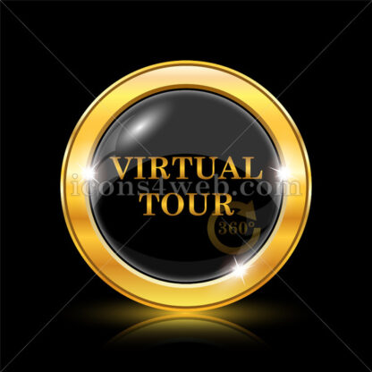 Virtual tour golden icon. - Website icons