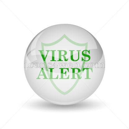 Virus alert glossy icon. Virus alert glossy button - Website icons