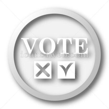 Vote white icon. Vote white button - Website icons