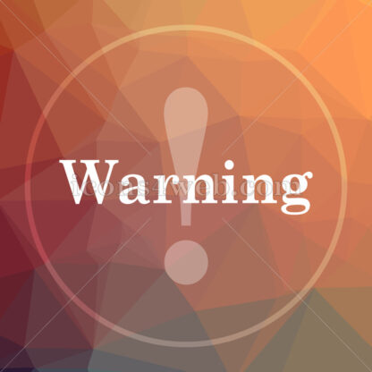 Warning low poly icon. Website low poly icon - Website icons