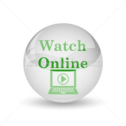 Watch online glossy icon. Watch online glossy button - Website icons
