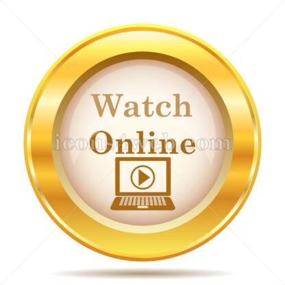 Watch online golden button - Website icons