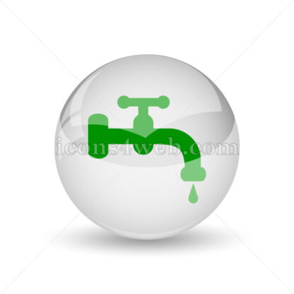 Water tap glossy icon. Water tap glossy button - Website icons