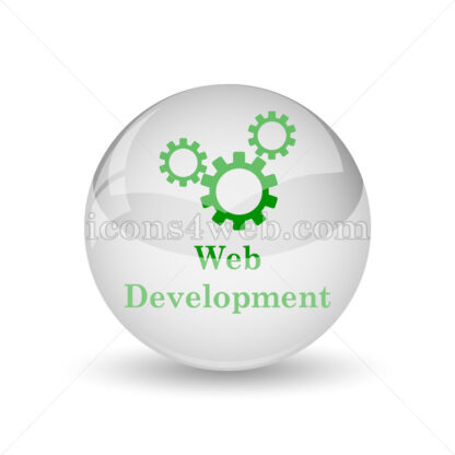 Web development glossy icon. Web development glossy button - Website icons