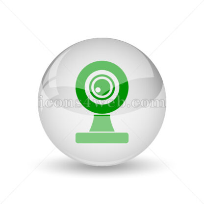 Webcam glossy icon. Webcam glossy button - Website icons