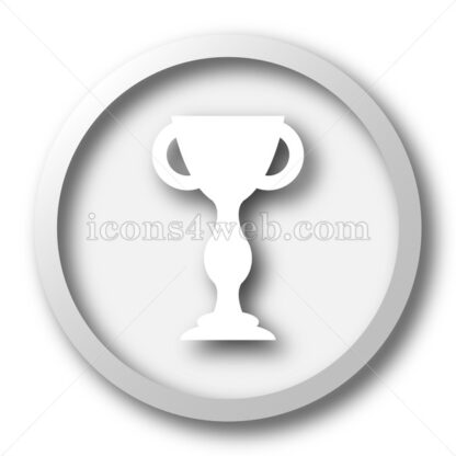 Winners cup white icon. Winners cup white button - Website icons