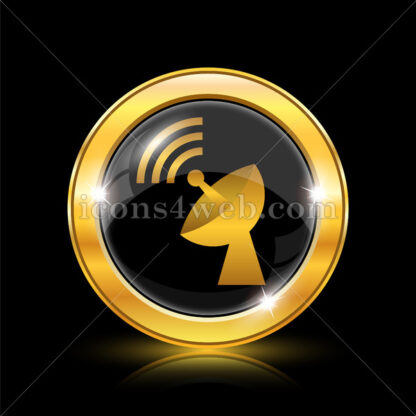 Wireless antenna golden icon. - Website icons