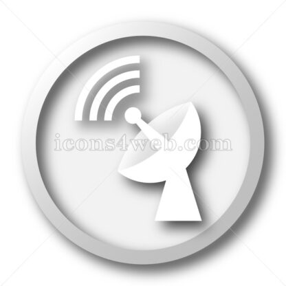 Wireless antenna white icon. Wireless antenna white button - Website icons