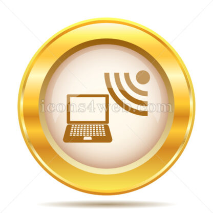 Wireless laptop golden button - Website icons