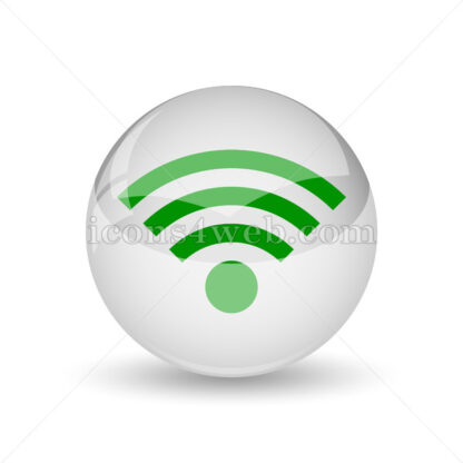 Wireless sign glossy icon. Wireless sign glossy button - Website icons