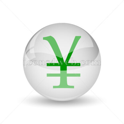 Yen glossy icon. Yen glossy button - Website icons