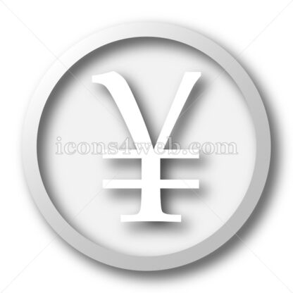 Yen white icon. Yen white button - Website icons
