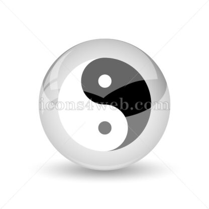 Ying yang glossy icon. Ying yang glossy button - Website icons