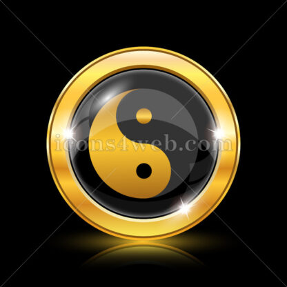Ying yang golden icon. - Website icons