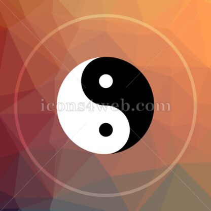 Ying yang low poly icon. Website low poly icon - Website icons