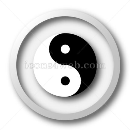 Ying yang white icon. Ying yang white button - Website icons