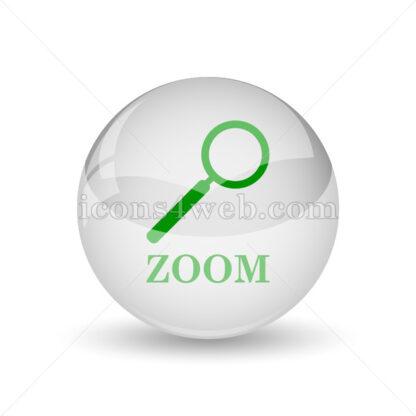 Zoom with loupe glossy icon. Zoom with loupe glossy button - Website icons