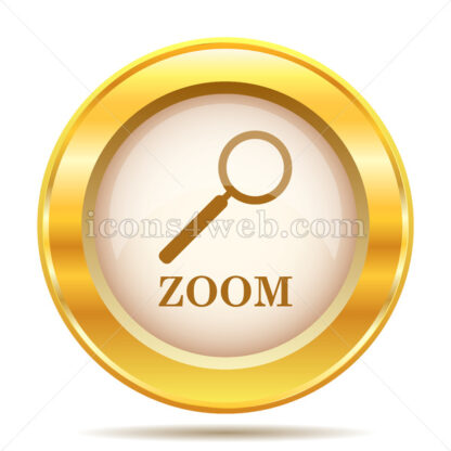 Zoom with loupe golden button - Website icons