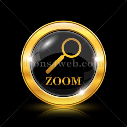 Zoom with loupe golden icon. - Website icons