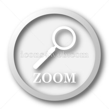 Zoom with loupe white icon. Zoom with loupe white button - Website icons