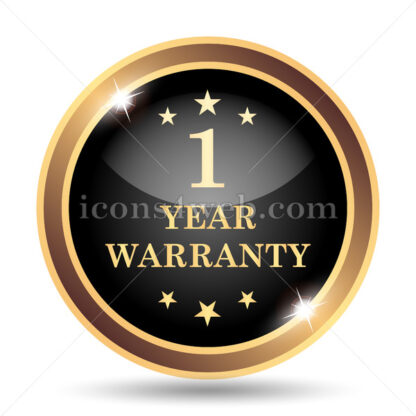 1 year warranty gold icon. - Website icons