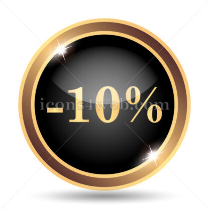 10 percent discount gold icon. - Website icons