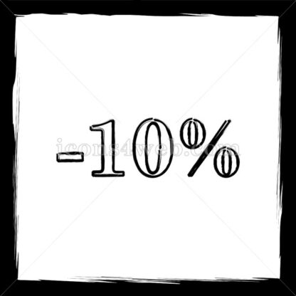 10 percent discount sketch icon. - Website icons