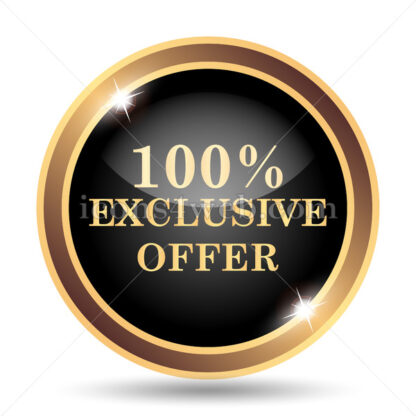 100% exclusive offer gold icon. - Website icons