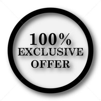 100% exclusive offer simple icon. 100% exclusive offer simple button. - Website icons
