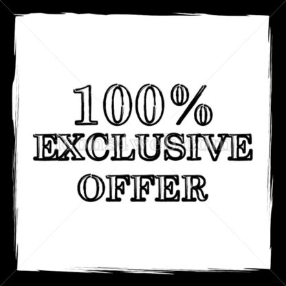 100% exclusive offer sketch icon. - Website icons
