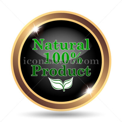 100 percent natural product gold icon. - Website icons