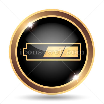 2 thirds charged battery gold icon. - Website icons