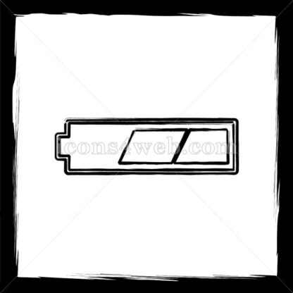 2 thirds charged battery sketch icon. - Website icons