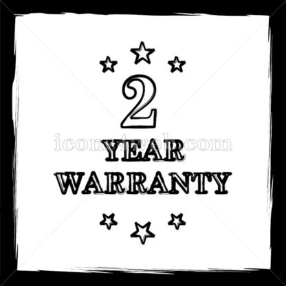 2 year warranty sketch icon. - Website icons
