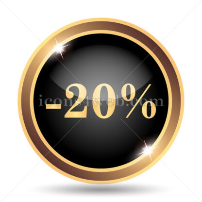 20 percent discount gold icon. - Website icons