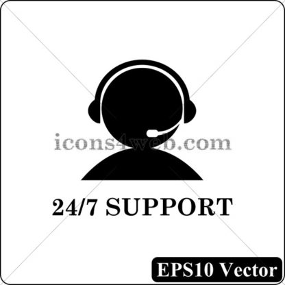24-7 Support black icon. EPS10 vector. - Website icons