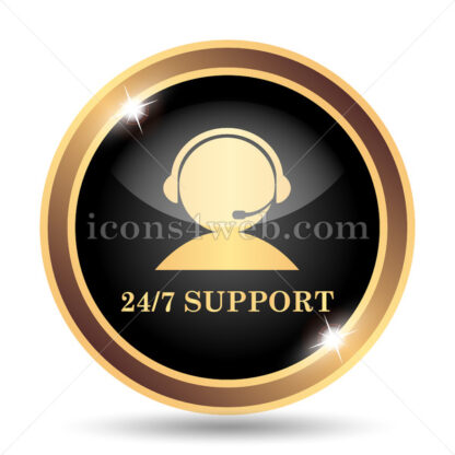 24-7 Support gold icon. - Website icons