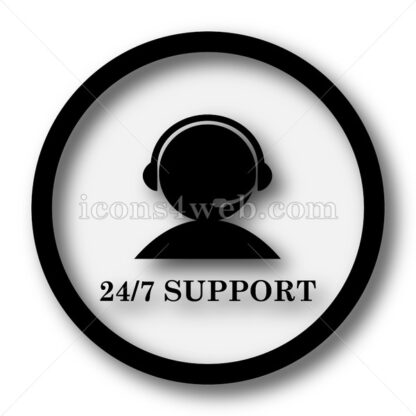 24-7 Support simple icon. 24-7 Support simple button. - Website icons