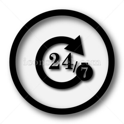 24/7 simple icon. 24/7 simple button. - Website icons