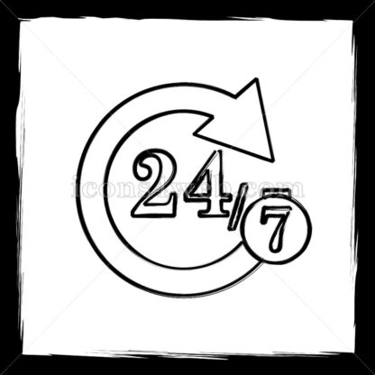 24/7 sketch icon. - Website icons
