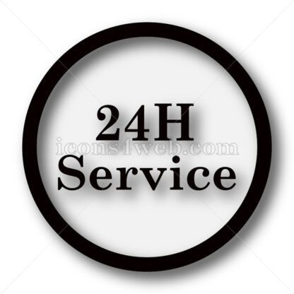 24H Service simple icon. 24H Service simple button. - Website icons