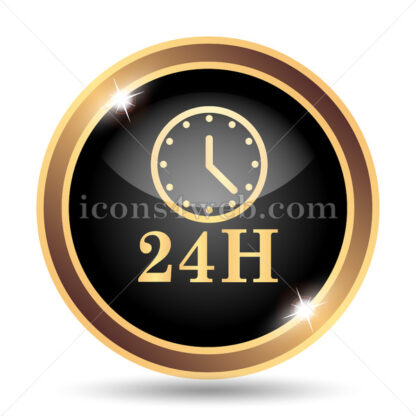 24H clock gold icon. - Website icons