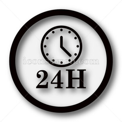 24H clock simple icon. 24H clock simple button. - Website icons