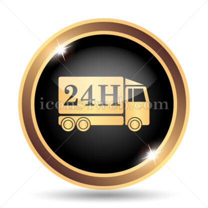 24H delivery truck gold icon. - Website icons