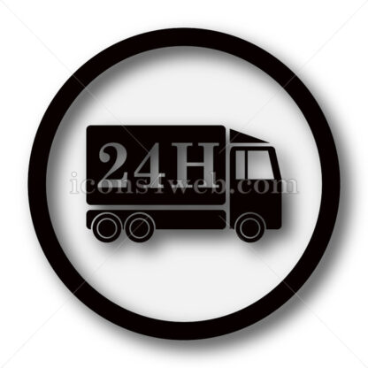 24H delivery truck simple icon. 24H delivery truck simple button. - Website icons