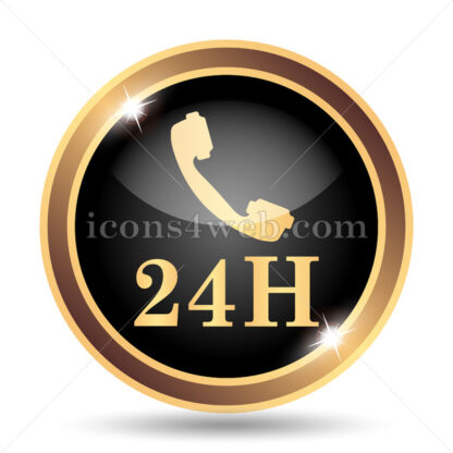 24H phone gold icon. - Website icons